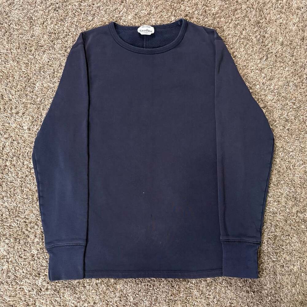 Acne Studios Navy Long Sleeve Sweatshirt Crewneck Size M